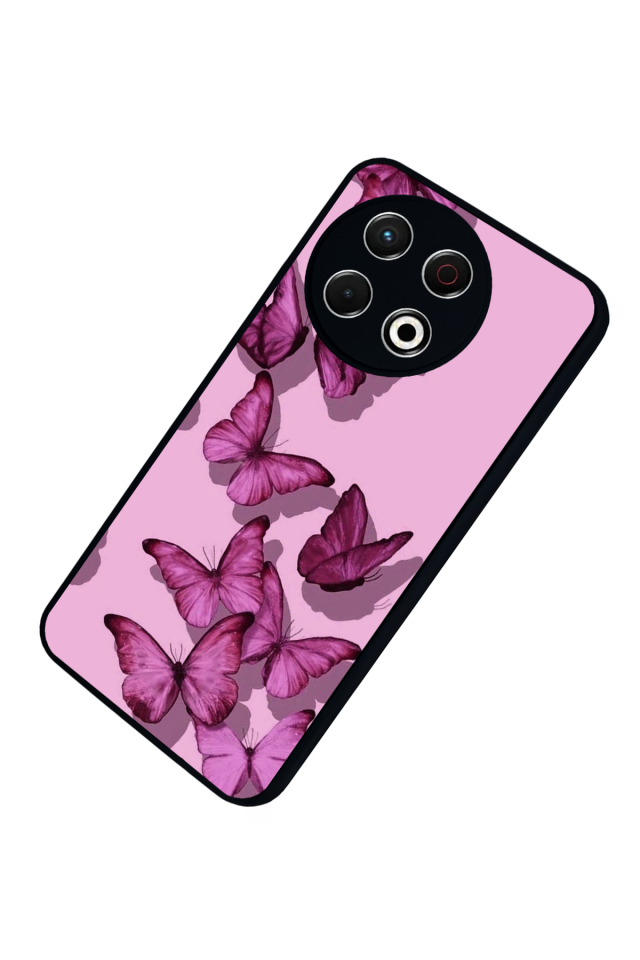 Tecno Spark 30 Pro Uyumlu Kelebek Tasarımlı Glossy Premium Kılıf