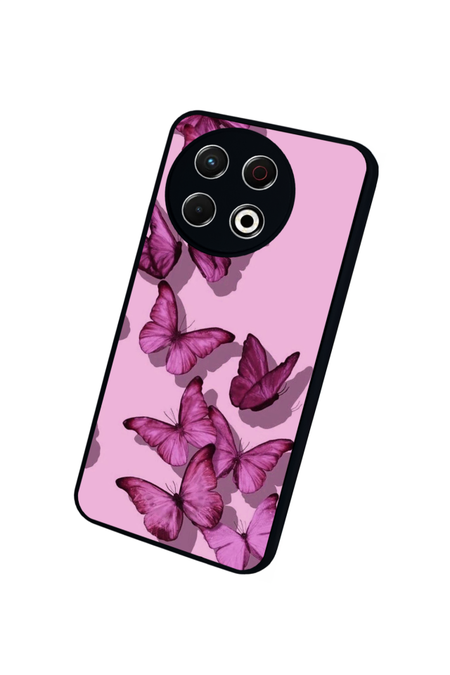 Tecno Spark 30 Pro Uyumlu Kelebek Tasarımlı Glossy Premium Kılıf