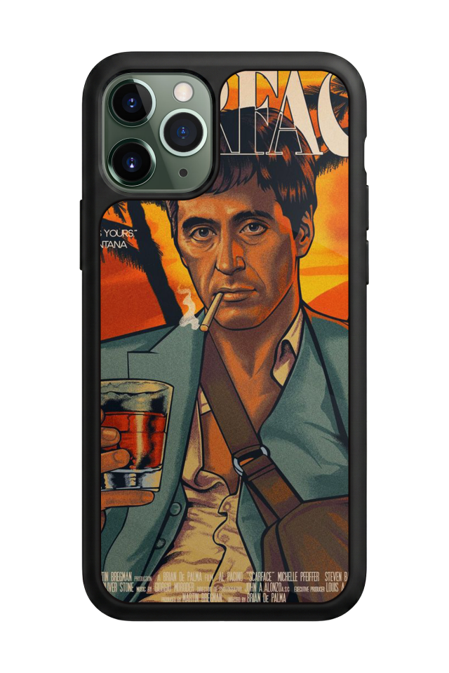 iPhone 11 Pro Max Uyumlu Scarface Tasarımlı Glossy Premium Kılıf