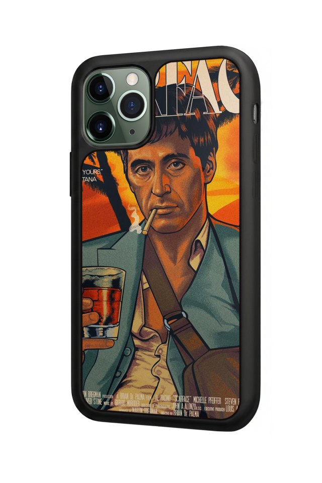 iPhone 11 Pro Max Uyumlu Scarface Tasarımlı Glossy Premium Kılıf