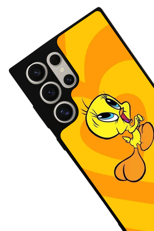 Samsung Galaxy S22 Ultra Uyumlu Tweety Tasarımlı Glossy Premium Kılıf