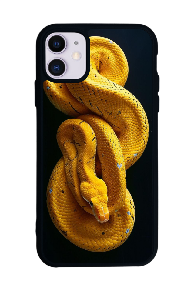 iPhone 11 Uyumlu Yılan Tasarımlı Glossy Premium Kılıf