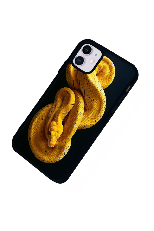 iPhone 11 Uyumlu Yılan Tasarımlı Glossy Premium Kılıf