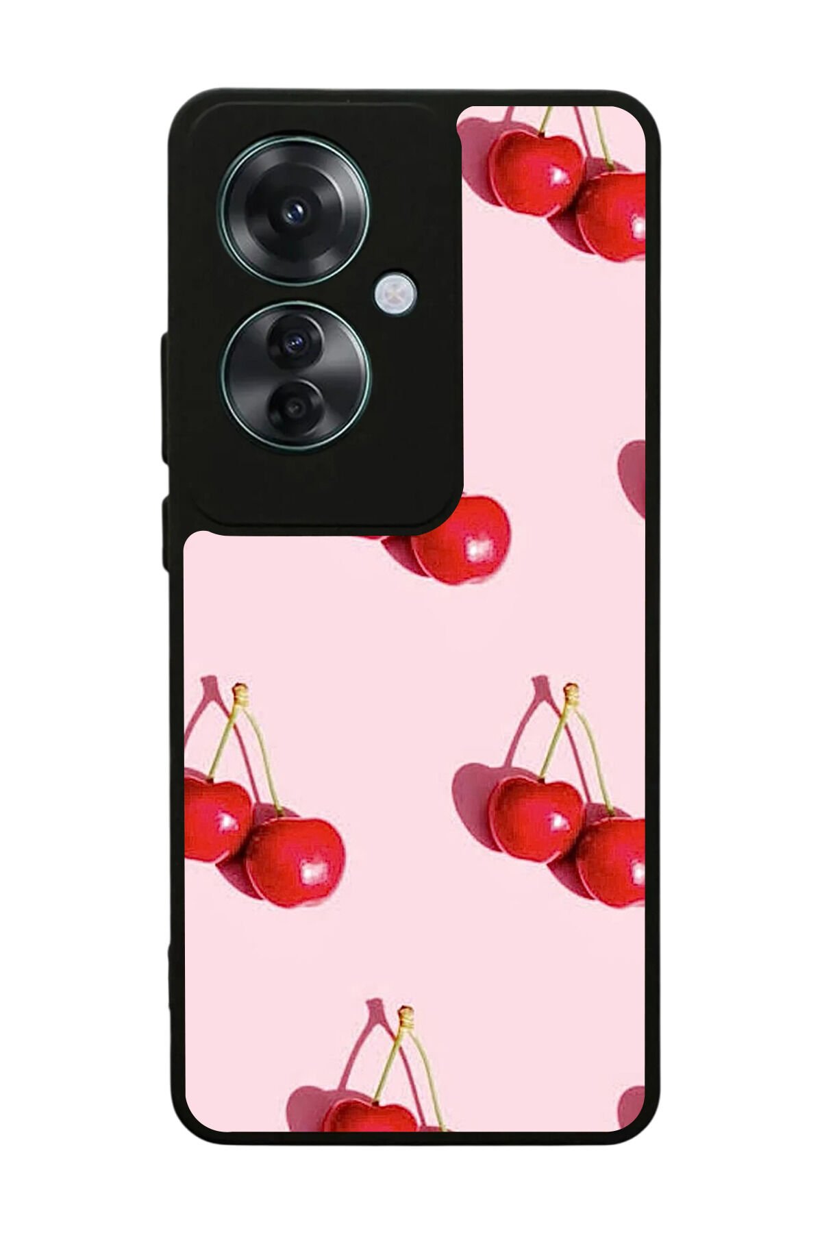 Oppo Reno 11F Uyumlu Kiraz Tasarımlı Glossy Premium Kılıf