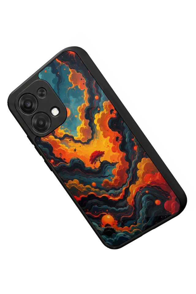 Oppo A6 Pro Uyumlu Abstract Tasarımlı Glossy Premium Kılıf