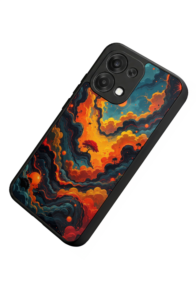 Oppo A6 Pro Uyumlu Abstract Tasarımlı Glossy Premium Kılıf