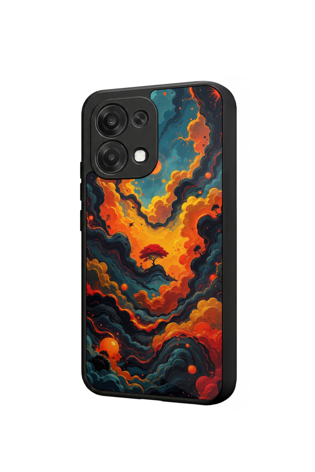 Oppo A6 Pro Uyumlu Abstract Tasarımlı Glossy Premium Kılıf