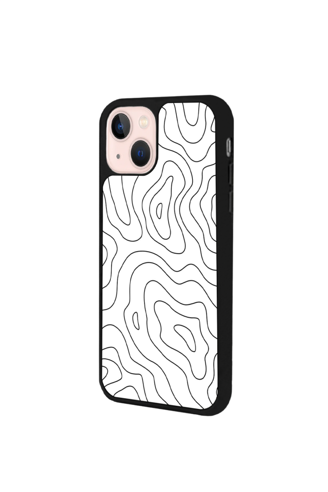 iPhone 13/14 Uyumlu Çizgi Sanatı Tasarımlı Glossy Premium Kılıf