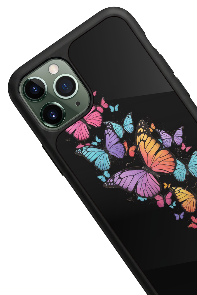 iPhone 11 Pro Uyumlu Kelebek Tasarımlı Glossy Premium Kılıf