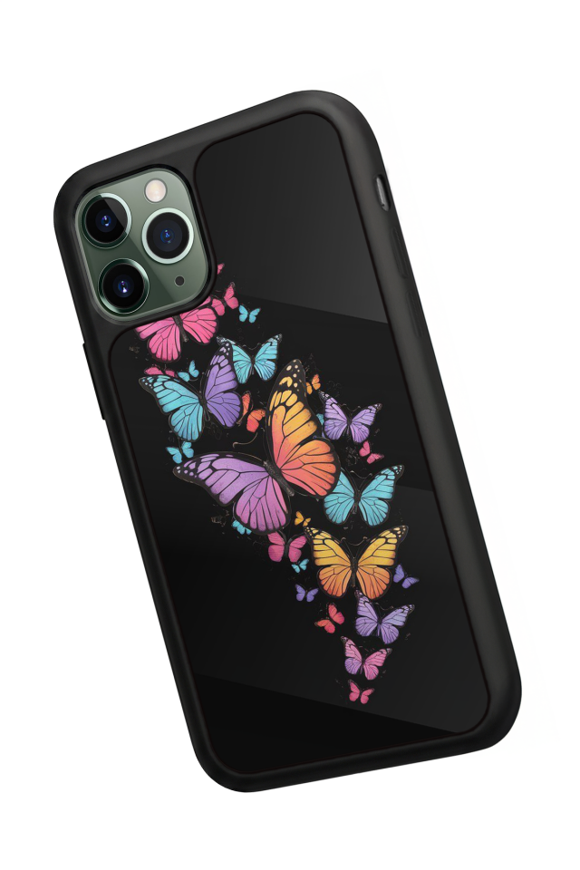 iPhone 11 Pro Uyumlu Kelebek Tasarımlı Glossy Premium Kılıf