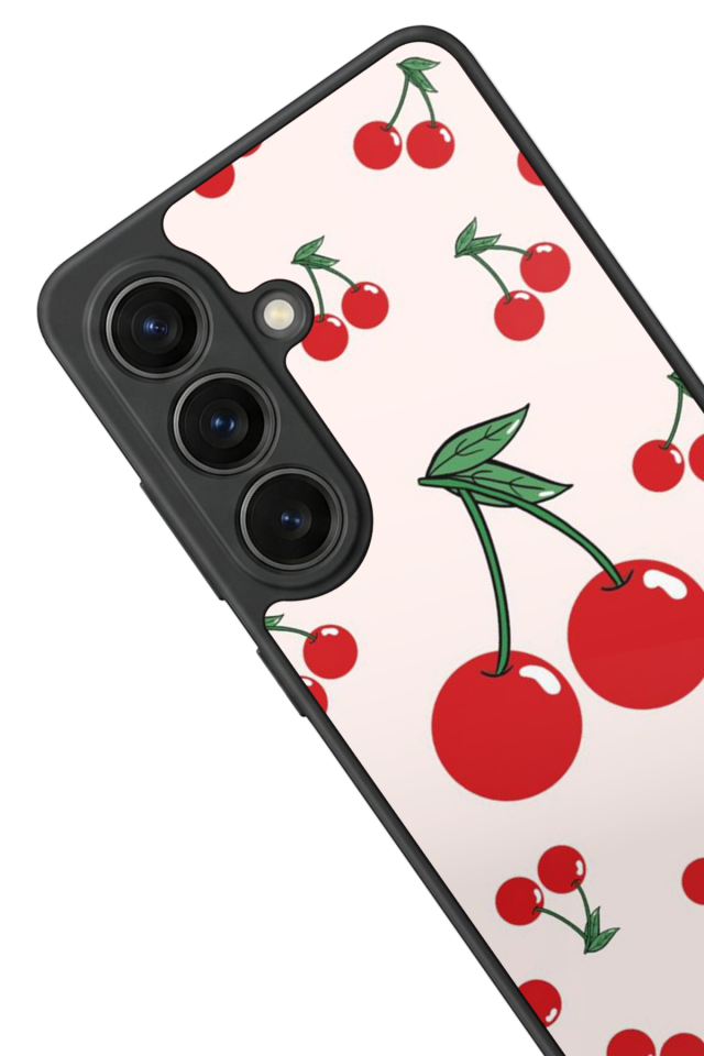 Samsung Galaxy S26 Uyumlu Kiraz Tasarımlı Glossy Premium Kılıf