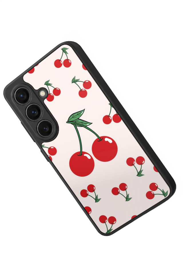 Samsung Galaxy S26 Uyumlu Kiraz Tasarımlı Glossy Premium Kılıf