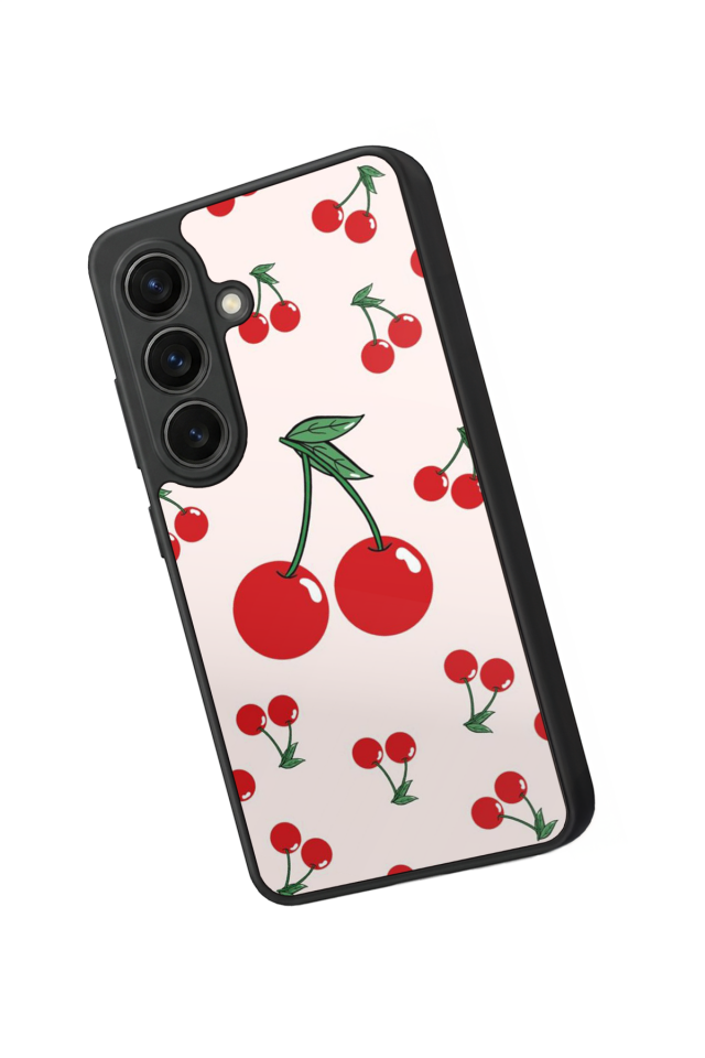 Samsung Galaxy S26 Uyumlu Kiraz Tasarımlı Glossy Premium Kılıf