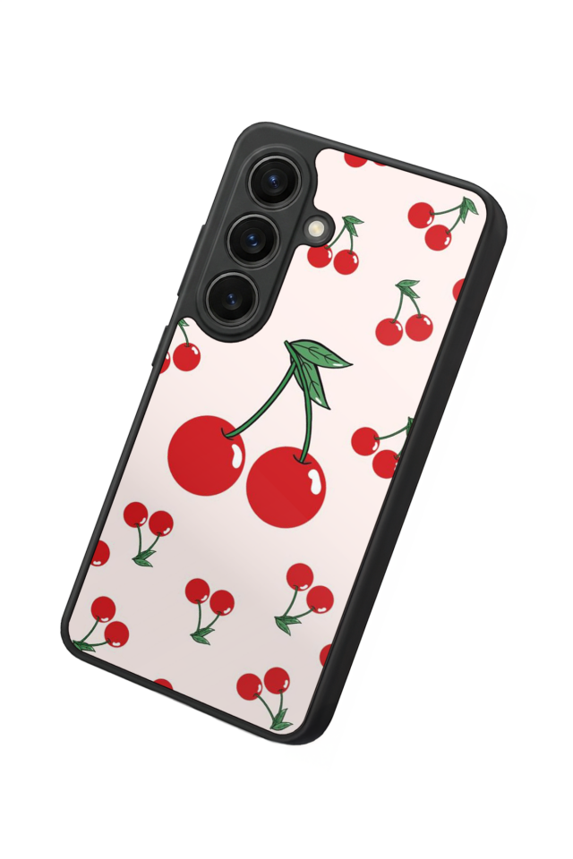 Samsung Galaxy S26 Uyumlu Kiraz Tasarımlı Glossy Premium Kılıf