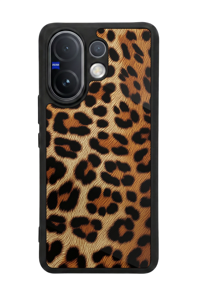Vivo V60 Uyumlu Leopar Tasarımlı Glossy Premium Kılıf