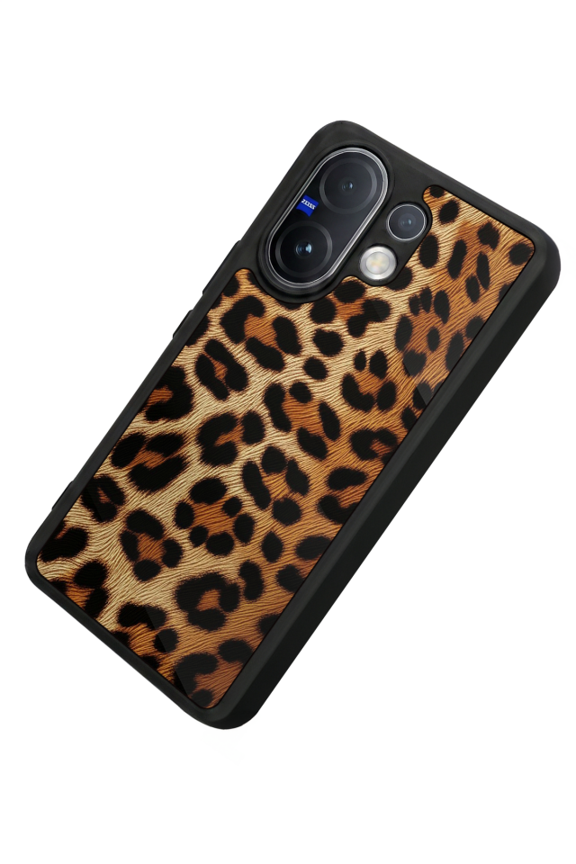 Vivo V60 Uyumlu Leopar Tasarımlı Glossy Premium Kılıf