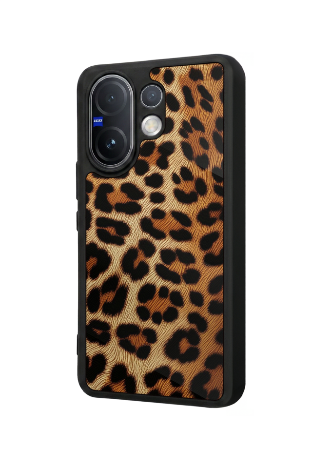 Vivo V60 Uyumlu Leopar Tasarımlı Glossy Premium Kılıf