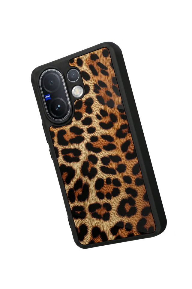 Vivo V60 Uyumlu Leopar Tasarımlı Glossy Premium Kılıf