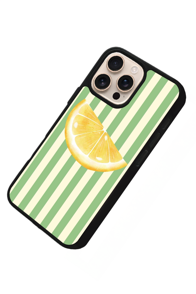 iPhone 15 Pro Uyumlu Limon Tasarımlı Glossy Premium Kılıf