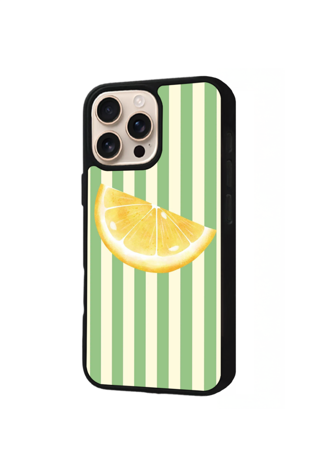 iPhone 15 Pro Uyumlu Limon Tasarımlı Glossy Premium Kılıf