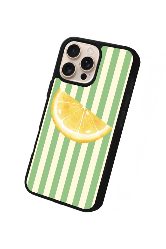iPhone 15 Pro Uyumlu Limon Tasarımlı Glossy Premium Kılıf