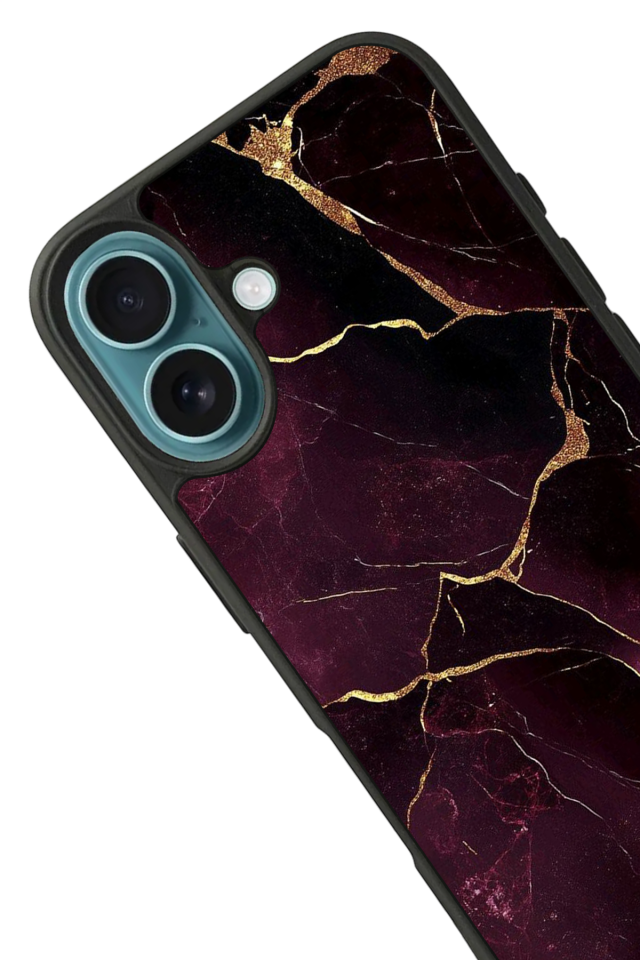 iPhone 16 Uyumlu Mermer Marble Tasarımlı Glossy Premium Kılıf