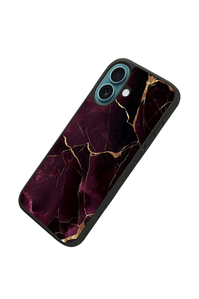 iPhone 16 Uyumlu Mermer Marble Tasarımlı Glossy Premium Kılıf