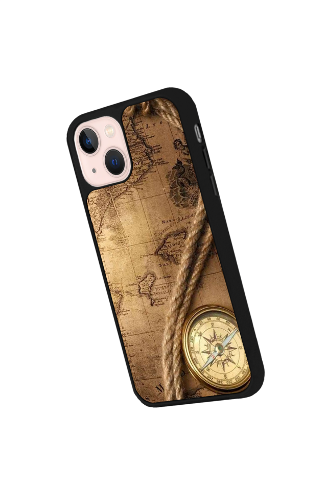 iPhone 15 Uyumlu Pusula Tasarımlı Glossy Premium Kılıf