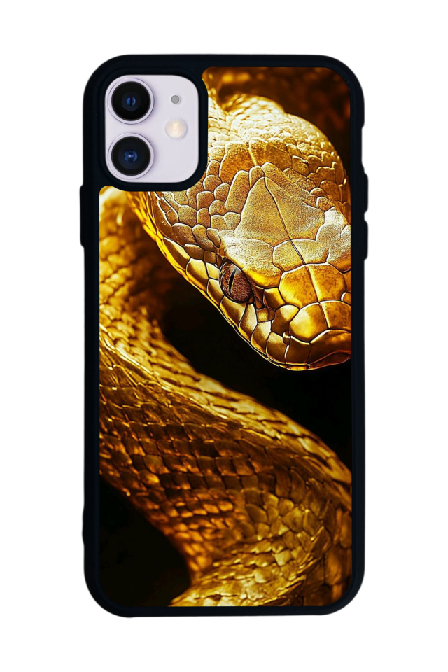 iPhone 11 Uyumlu Yılan Tasarımlı Glossy Premium Kılıf