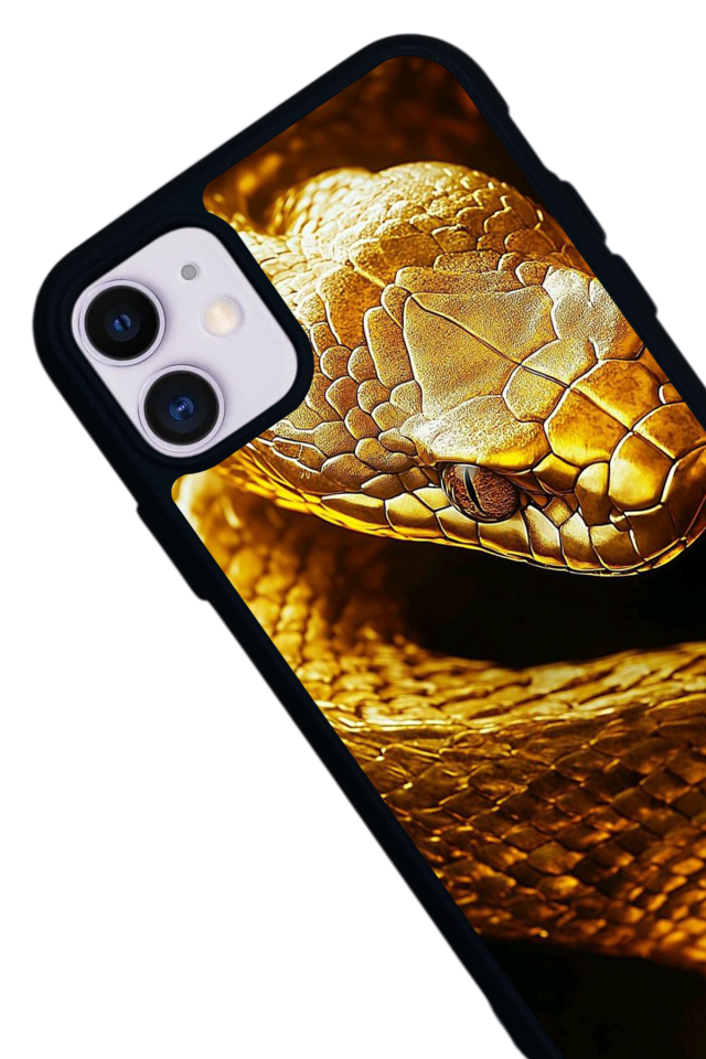 iPhone 11 Uyumlu Yılan Tasarımlı Glossy Premium Kılıf
