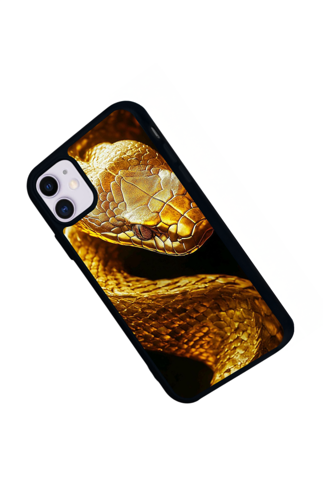 iPhone 11 Uyumlu Yılan Tasarımlı Glossy Premium Kılıf