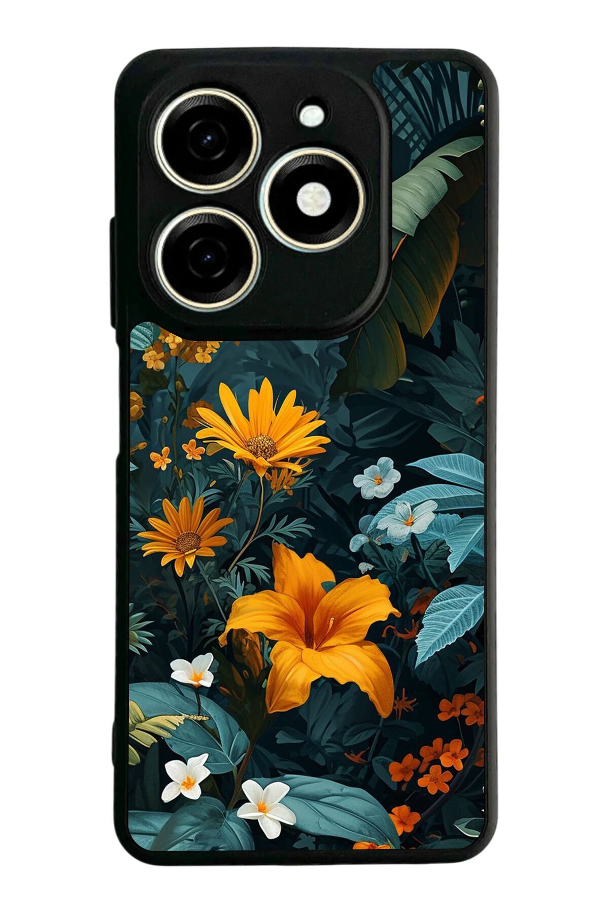 Tecno Spark 20/20C Uyumlu Botanik Tasarımlı Glossy Premium Kılıf