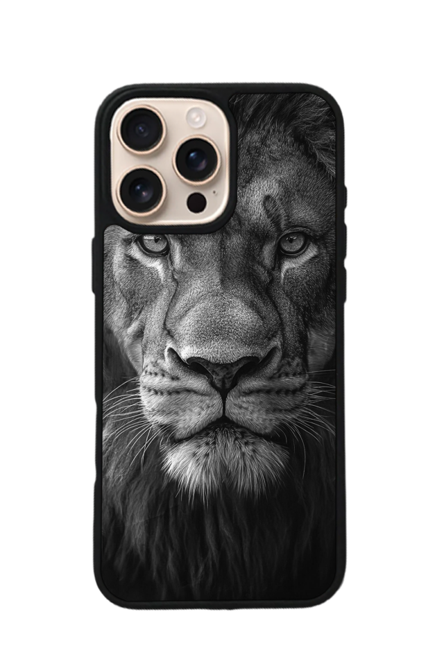 iPhone 15 Pro Uyumlu Aslan Tasarımlı Glossy Premium Kılıf