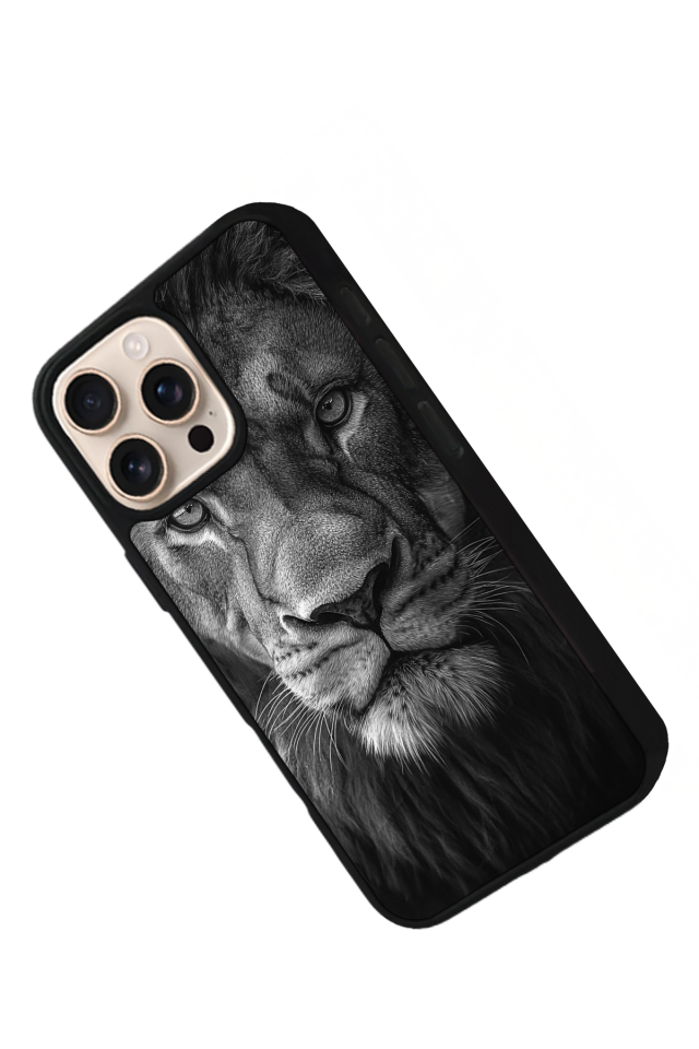 iPhone 15 Pro Uyumlu Aslan Tasarımlı Glossy Premium Kılıf