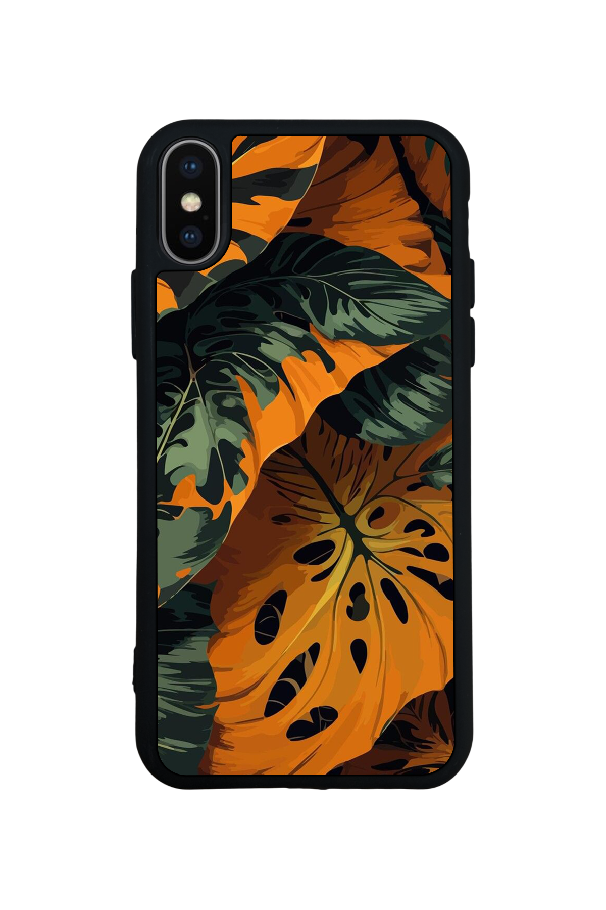 iPhone X/ XS Uyumlu Botanik Tasarımlı Glossy Premium Kılıf