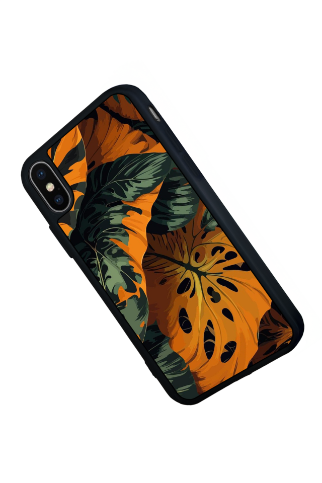 iPhone X/ XS Uyumlu Botanik Tasarımlı Glossy Premium Kılıf