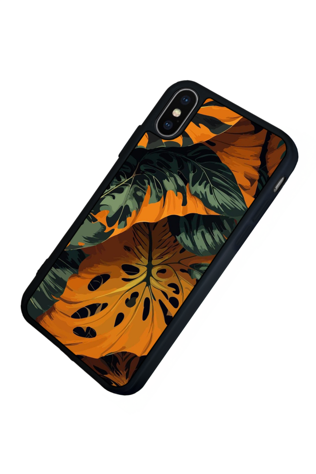 iPhone X/ XS Uyumlu Botanik Tasarımlı Glossy Premium Kılıf