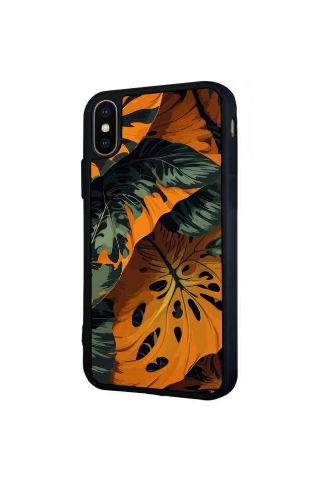 iPhone X/ XS Uyumlu Botanik Tasarımlı Glossy Premium Kılıf
