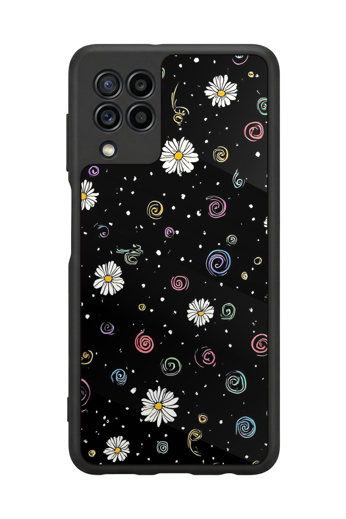 Samsung Galaxy M22 Uyumlu Floral Tasarımlı Glossy Premium Kılıf