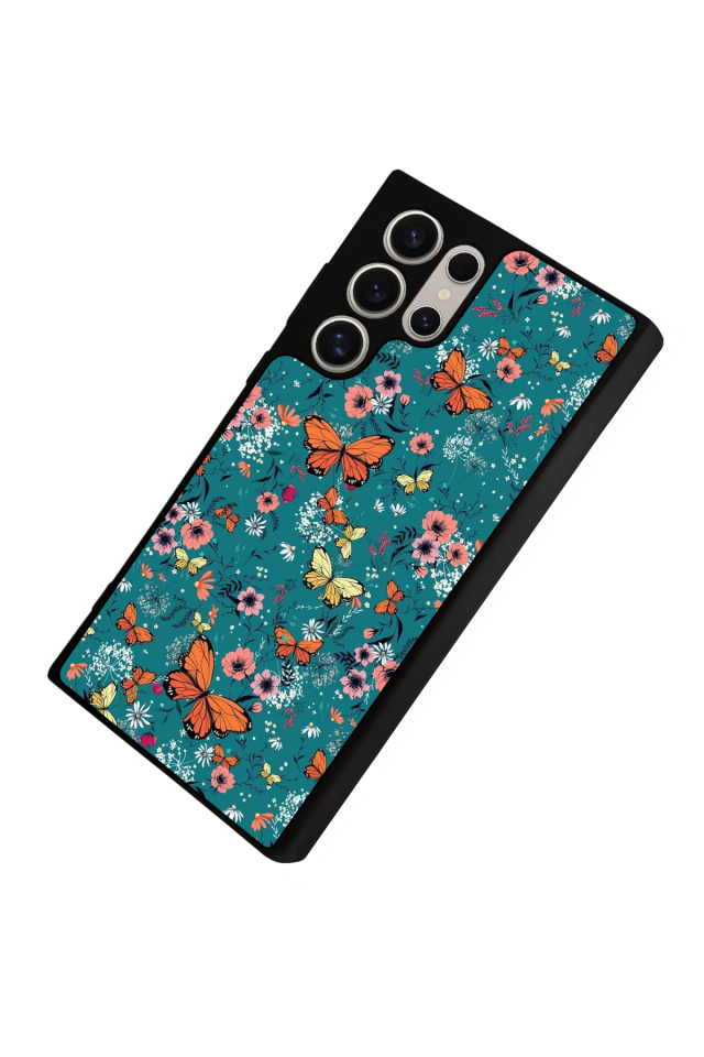 Samsung Galaxy S23 Ultra Uyumlu Kelebek Tasarımlı Glossy Premium Kılıf