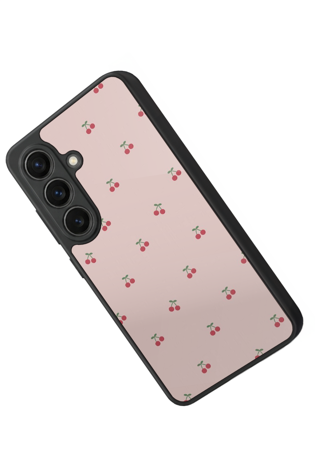 Samsung Galaxy S26 Uyumlu Kiraz Tasarımlı Glossy Premium Kılıf