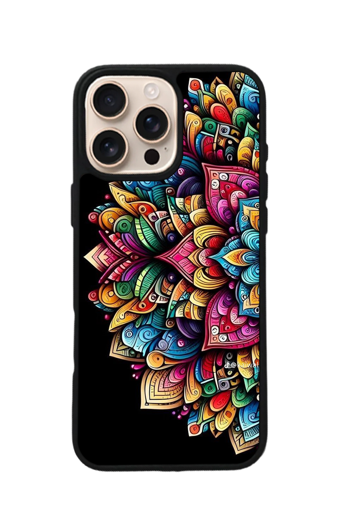 iPhone 14 Pro Uyumlu Mandala Tasarımlı Glossy Premium Kılıf