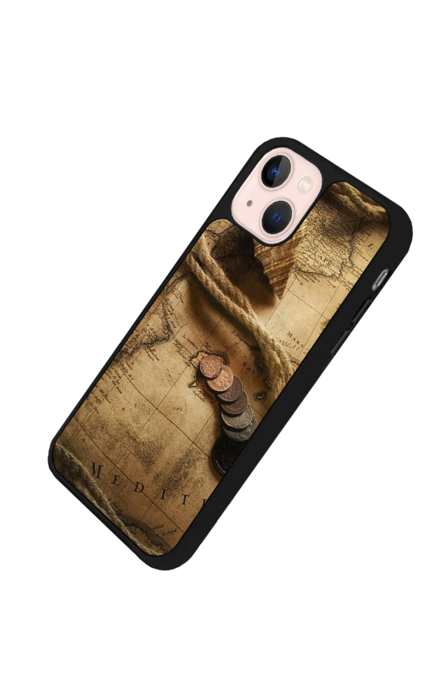 iPhone 15 Uyumlu Pusula Tasarımlı Glossy Premium Kılıf