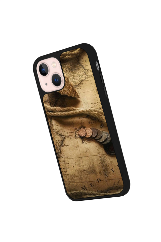 iPhone 15 Uyumlu Pusula Tasarımlı Glossy Premium Kılıf