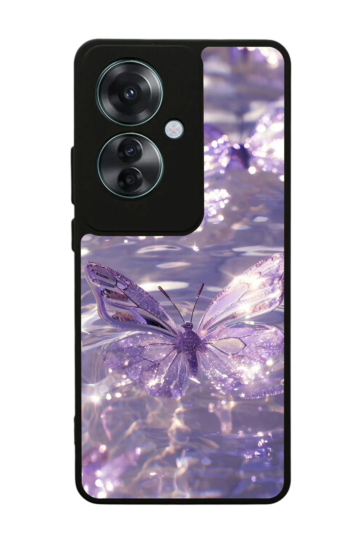 Oppo Reno 11F Uyumlu Kelebek Tasarımlı Glossy Premium Kılıf