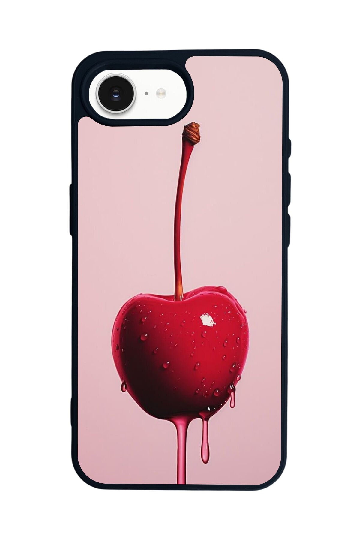 iPhone 16E Uyumlu Kiraz Tasarımlı Glossy Premium Kılıf