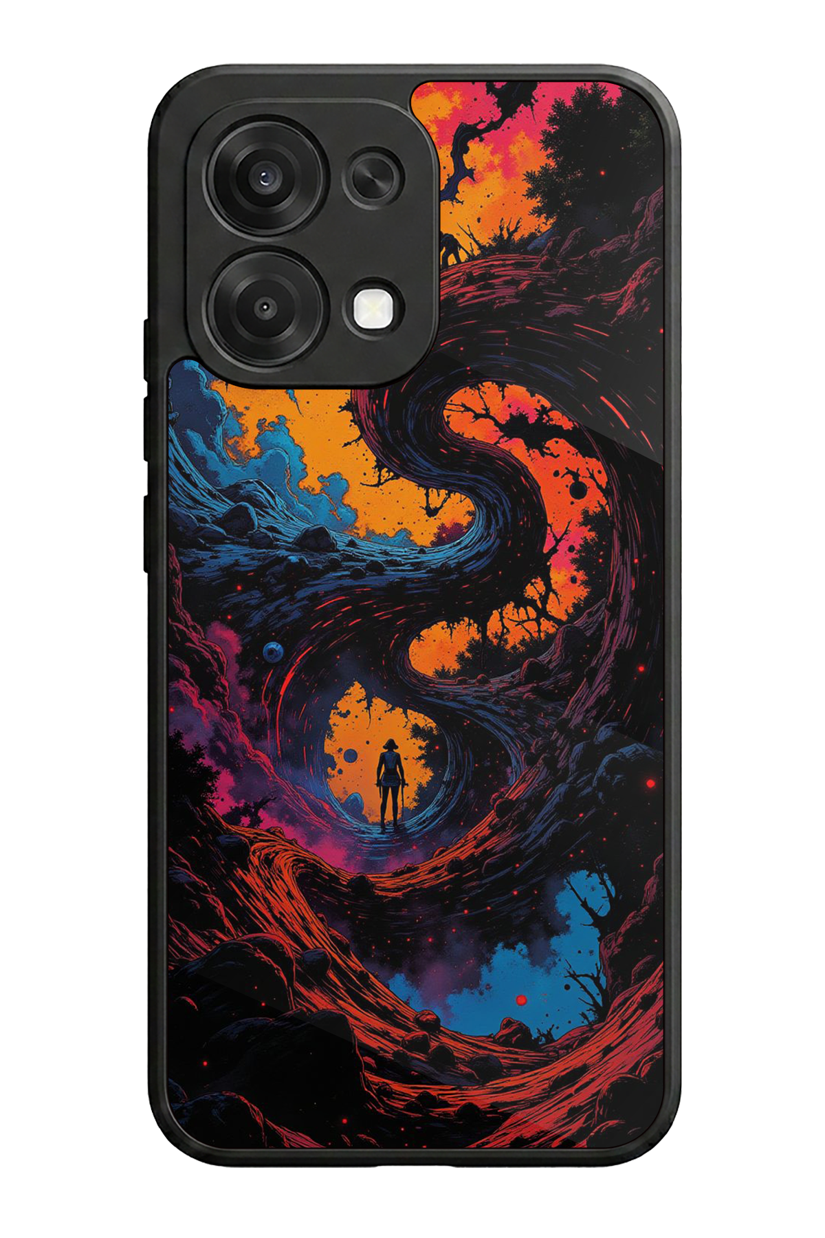 Oppo A6 Pro Uyumlu Abstract Tasarımlı Glossy Premium Kılıf