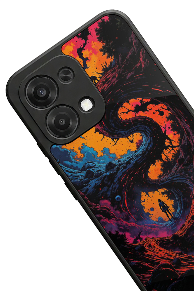 Oppo A6 Pro Uyumlu Abstract Tasarımlı Glossy Premium Kılıf