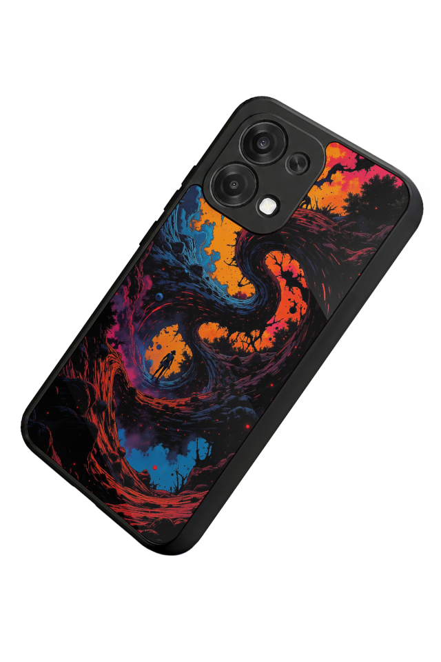 Oppo A6 Pro Uyumlu Abstract Tasarımlı Glossy Premium Kılıf