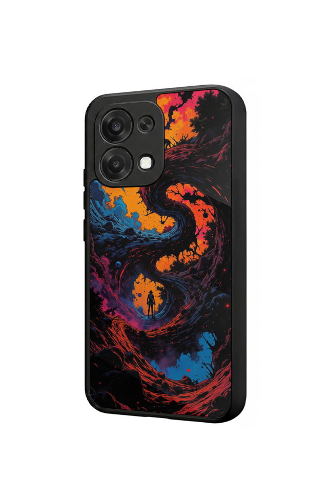 Oppo A6 Pro Uyumlu Abstract Tasarımlı Glossy Premium Kılıf